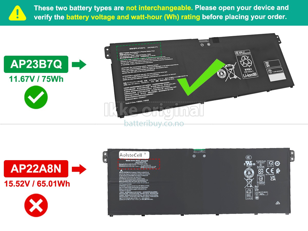 Acer SWIFT 14 AI SF14-61T-R49D batteri