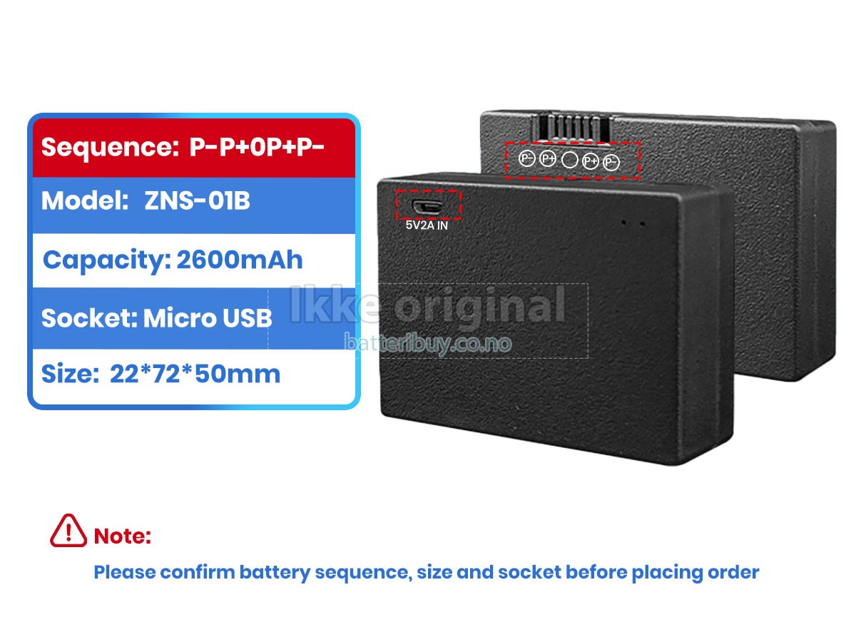 AolsteCell ZNS-01B batteri