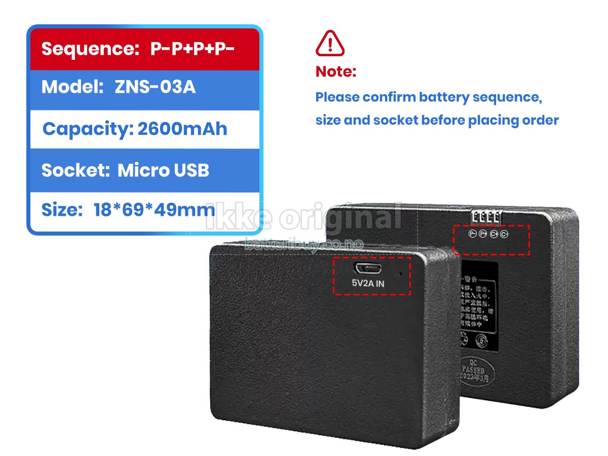 AolsteCell ZNS-03A batteri