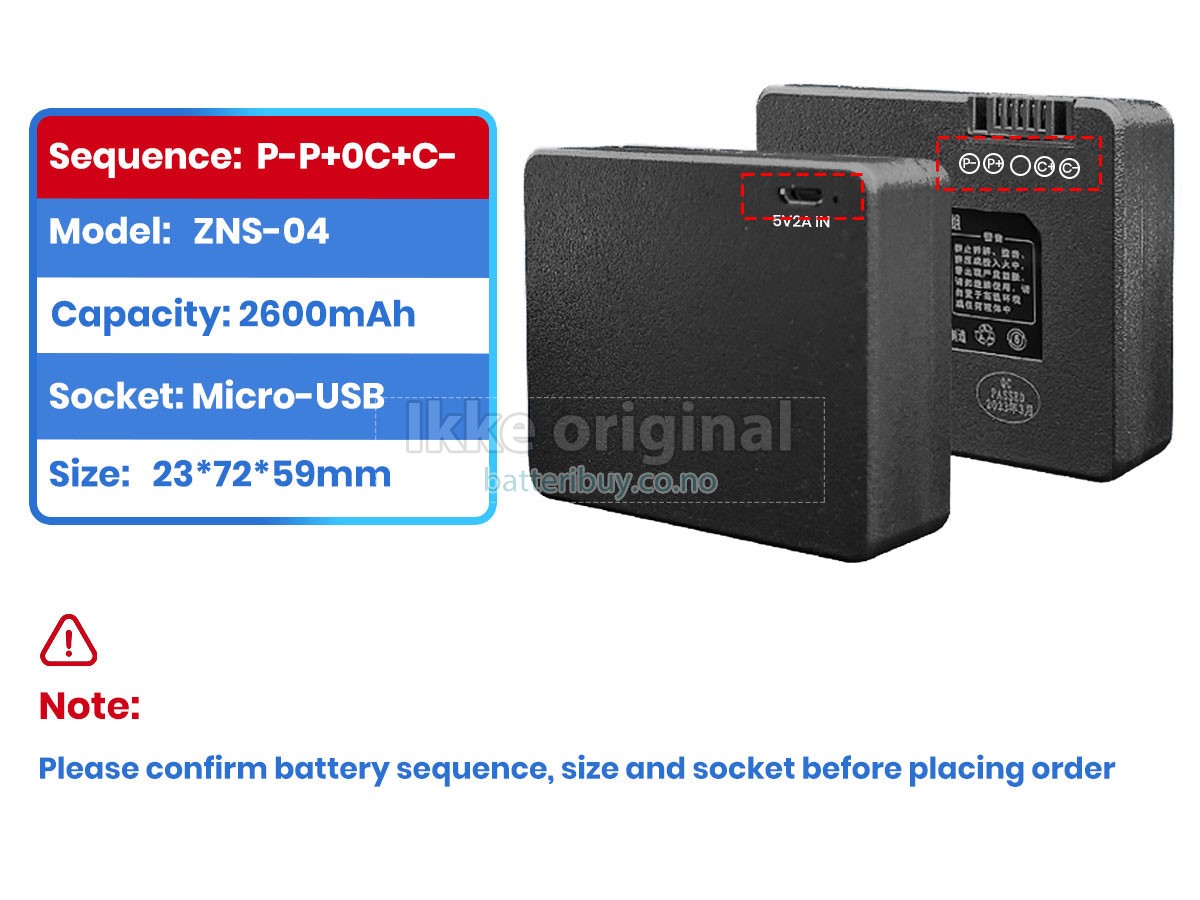 AolsteCell ZNS-04 batteri