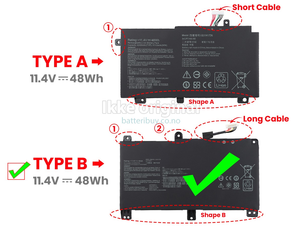 Asus B31N1726 batteri
