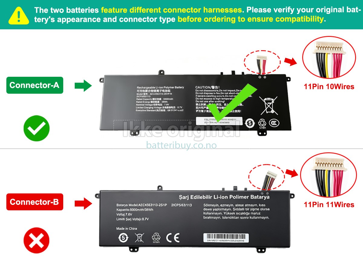 Casper AEC4563113-2S1P-N batteri