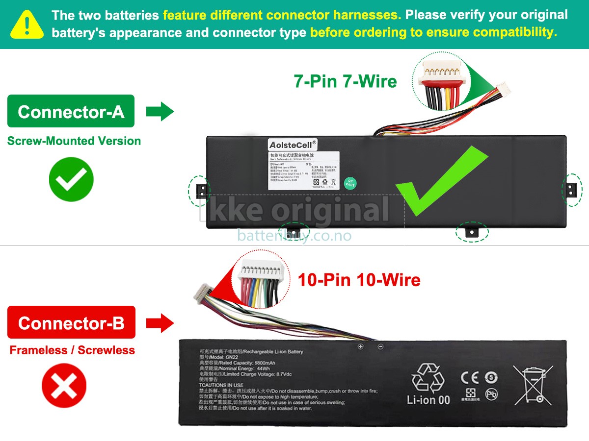 DERE Q15A batteri