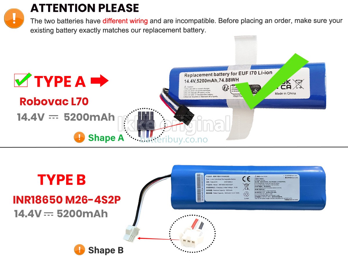 Eufy INR18650M26-4S2P batteri