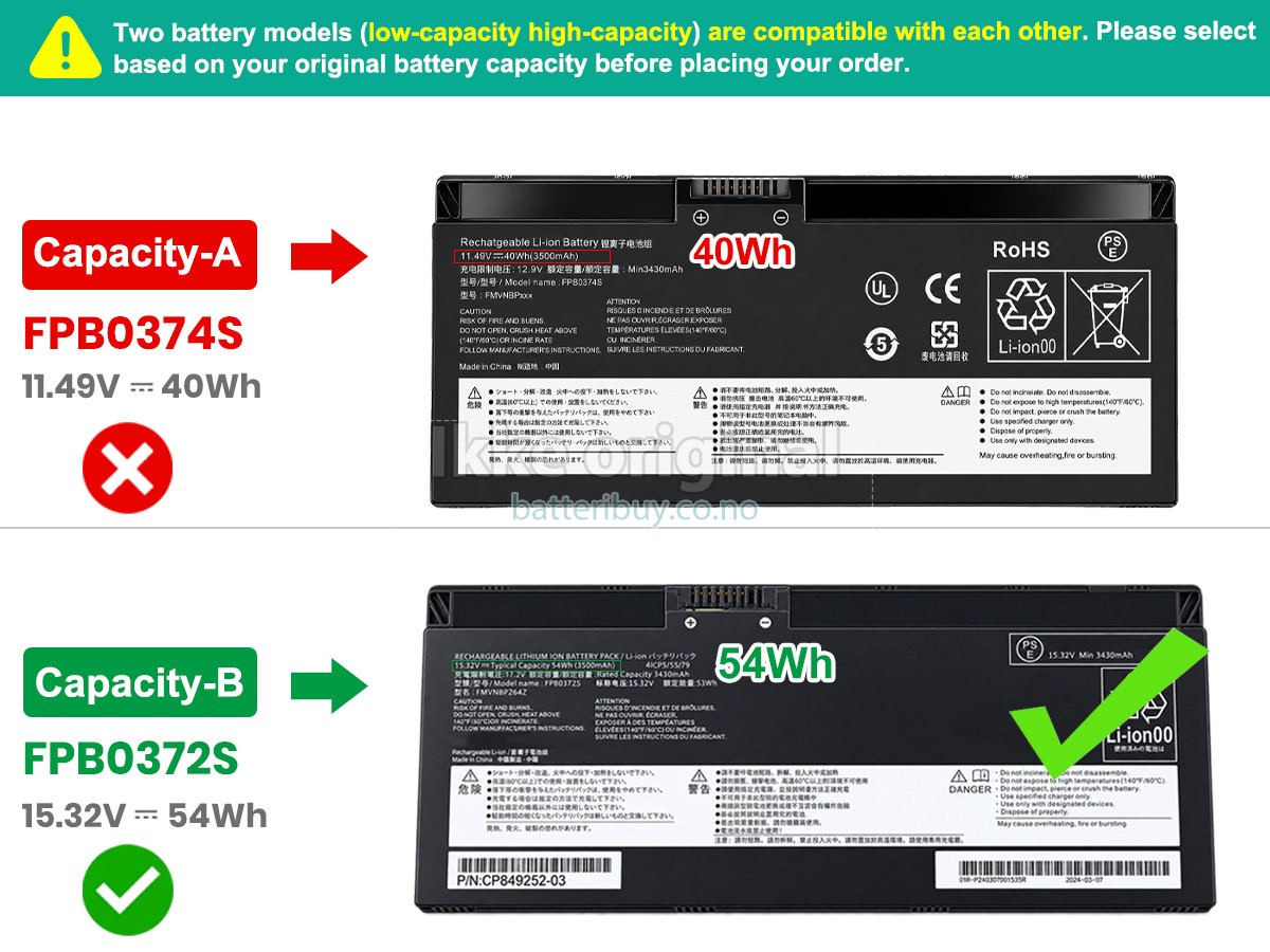 Fujitsu CP854407-02 batteri