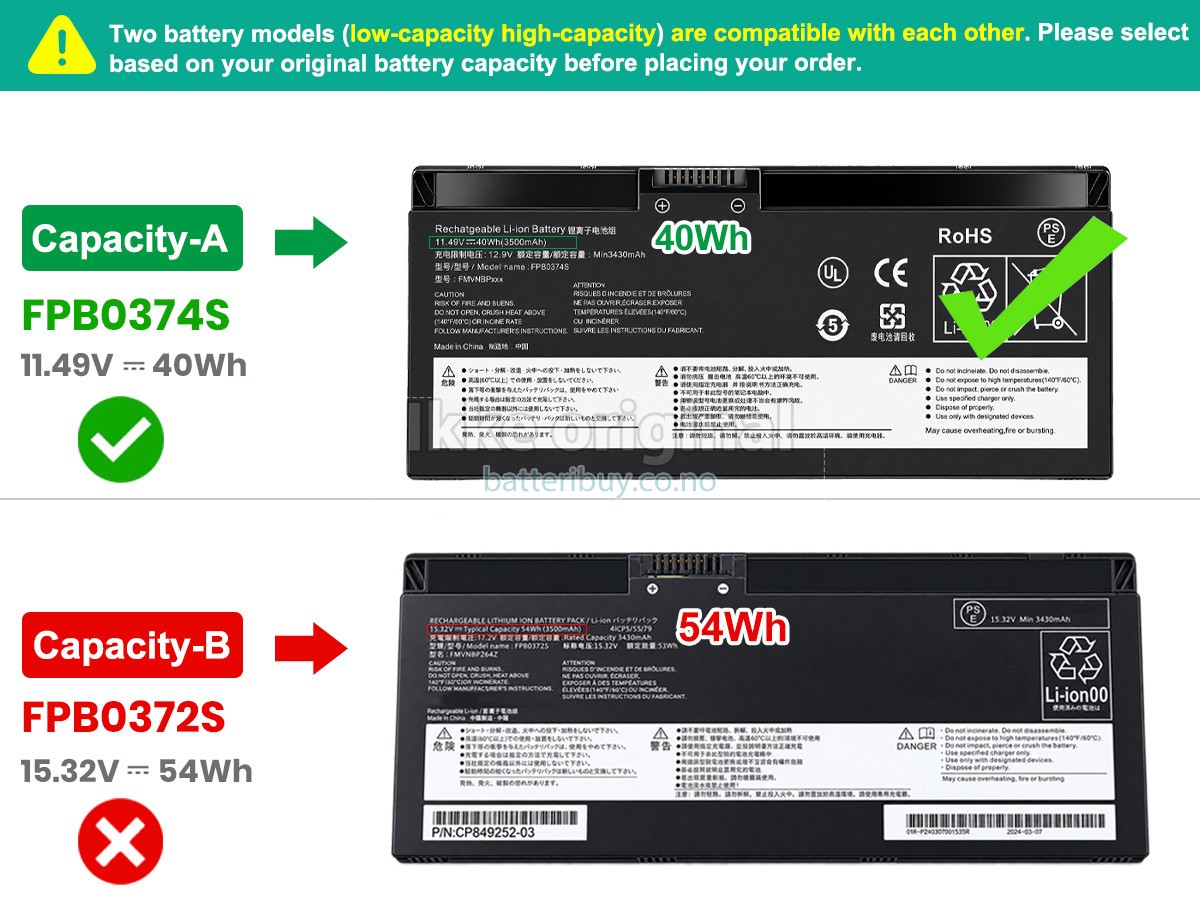 Fujitsu CP854407-02 batteri
