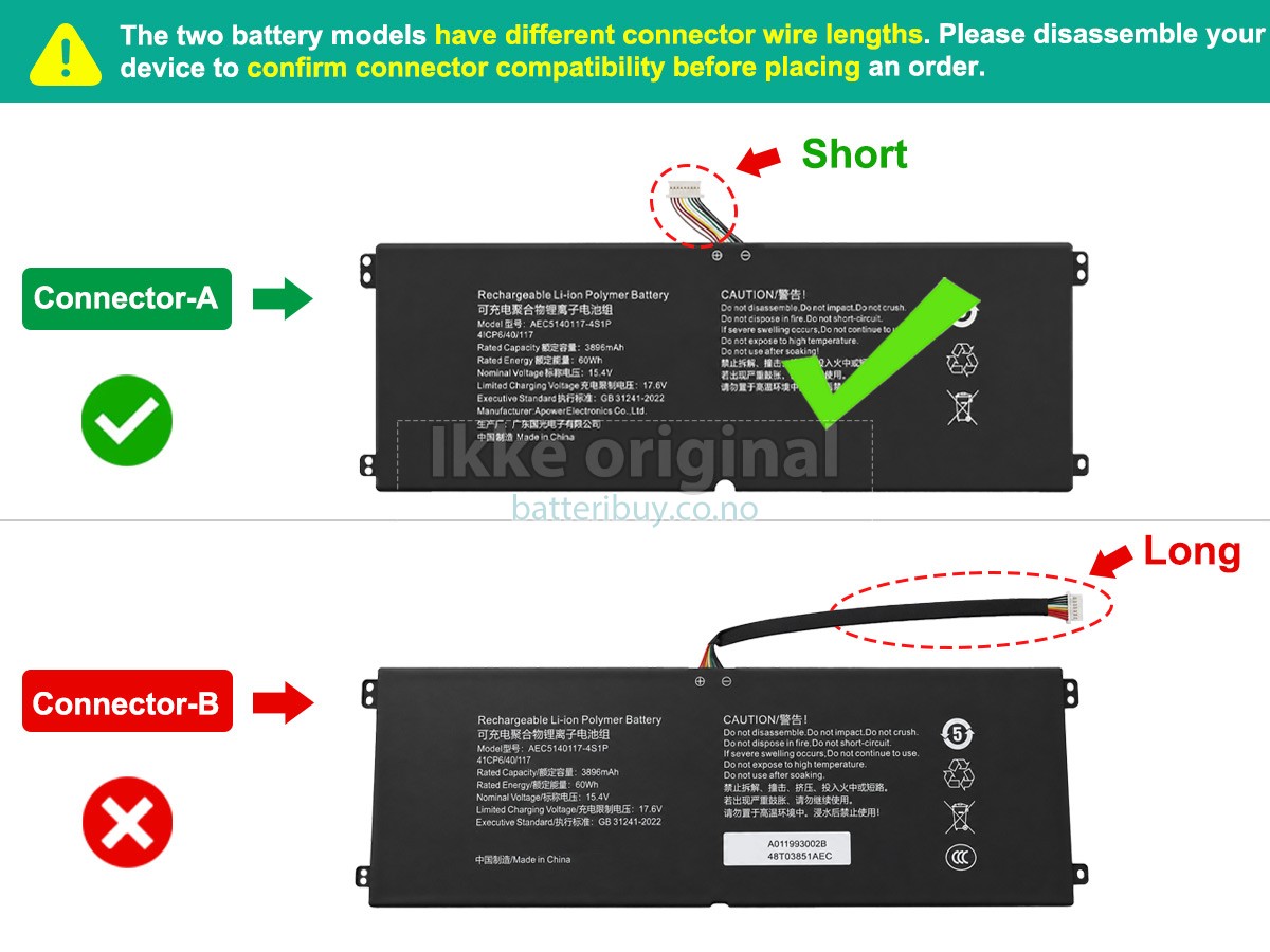Hasee 40091602 batteri