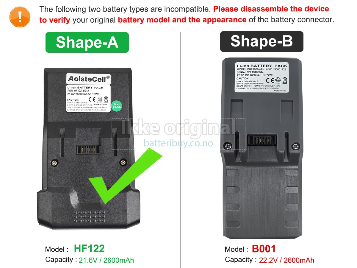 Hoover 35601729 batteri
