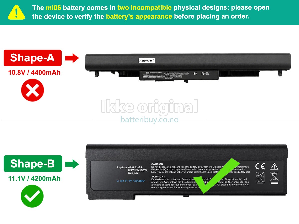 HP MI06 batteri