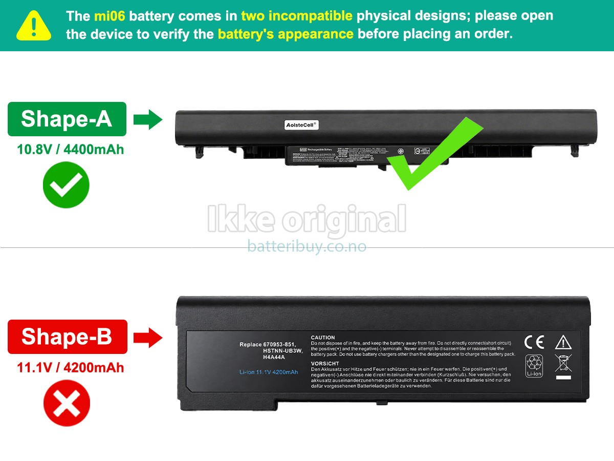 HP MI06 batteri
