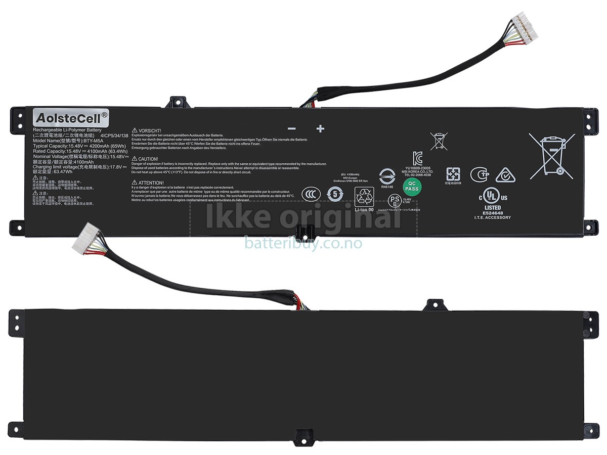 MSI SWORD 16 HX B14VFKG-025XAE batteri