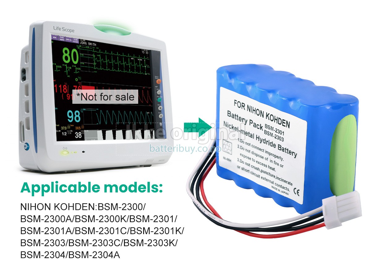 Nihon Kohden BSM-2301C batteri