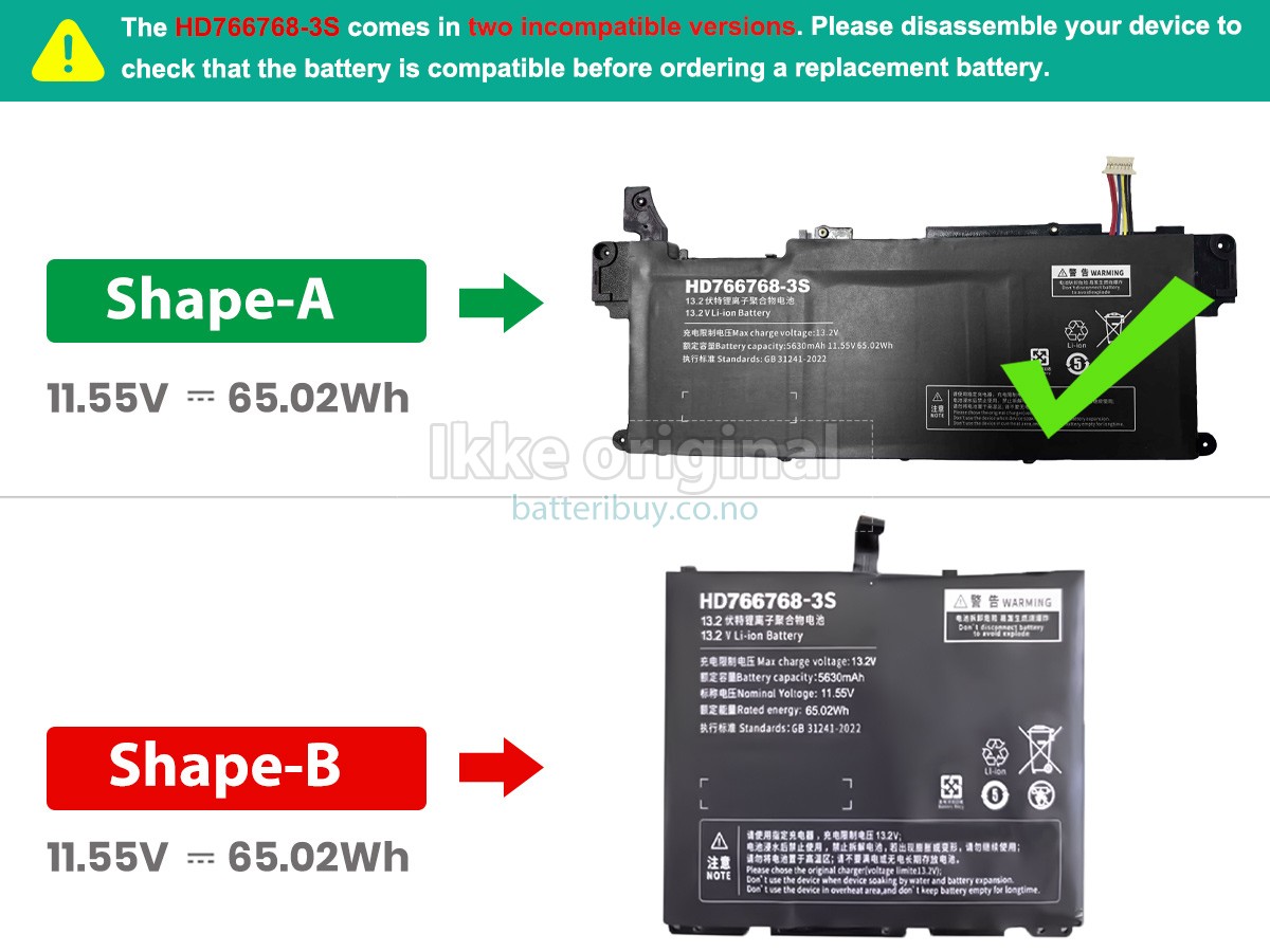 One Mix HD766768-3S batteri