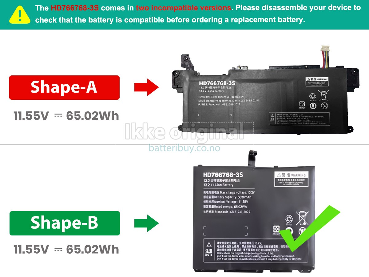 One Mix HD766768-3S batteri