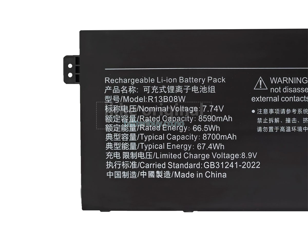 XiaoMi R13B08W batteri