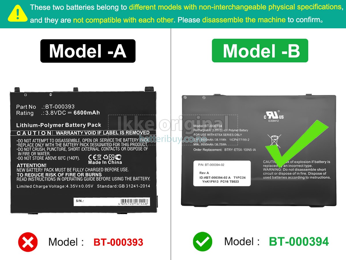Zebra ET50 batteri